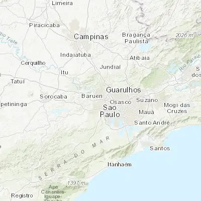 Map showing location of Barueri (-23.510560, -46.876110)