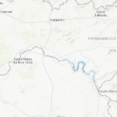 Map showing location of Belém de São Francisco (-8.753890, -38.965830)