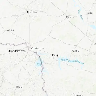Map showing location of Bernardino de Campos (-23.013060, -49.474170)