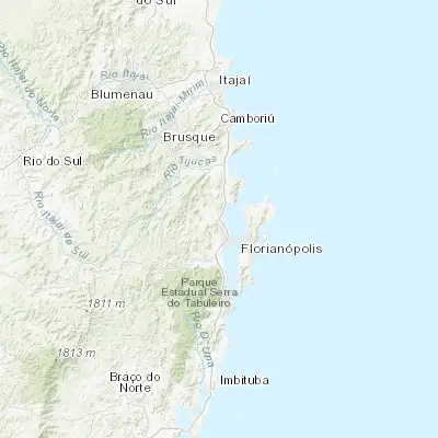 Map showing location of Biguaçu (-27.494170, -48.655560)