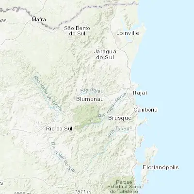 Map showing location of Blumenau (-26.919440, -49.066110)