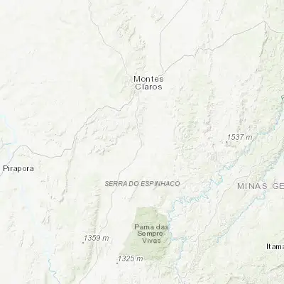 Map showing location of Bocaiúva (-17.107780, -43.815000)