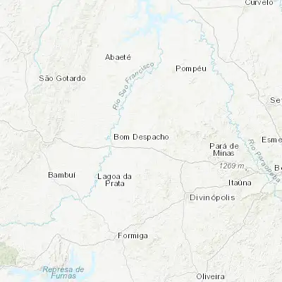 Map showing location of Bom Despacho (-19.736390, -45.252220)