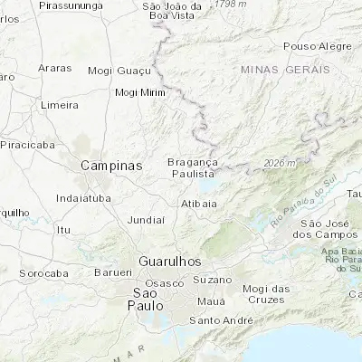 Map showing location of Bragança Paulista (-22.952700, -46.544180)