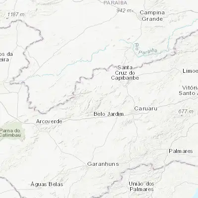 Map showing location of Brejo da Madre de Deus (-8.145830, -36.371110)