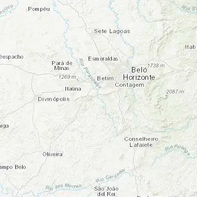 Map showing location of Brumadinho (-20.143330, -44.199720)
