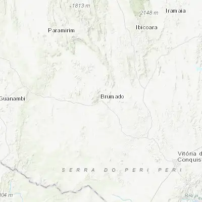 Map showing location of Brumado (-14.203610, -41.665280)