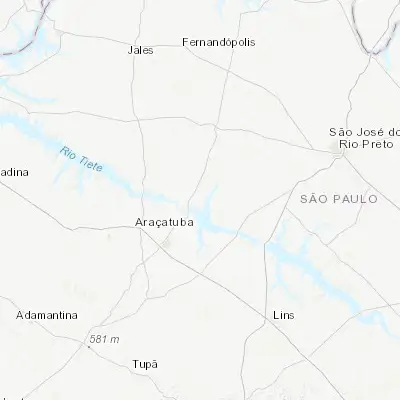 Map showing location of Buritama (-21.066110, -50.147220)