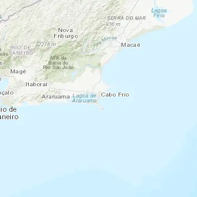 Map showing location of Cabo Frio (-22.887170, -42.026220)