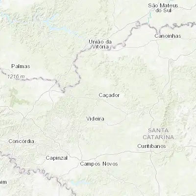 Map showing location of Caçador (-26.775280, -51.015000)
