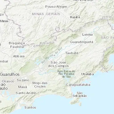 Map showing location of Caçapava (-23.100830, -45.706940)