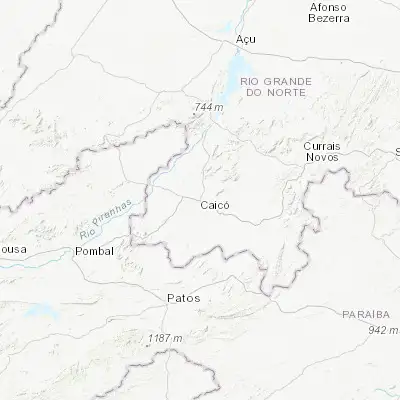 Map showing location of Caicó (-6.458330, -37.097780)