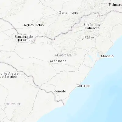 Map showing location of Cajueiro (-9.716670, -36.450000)
