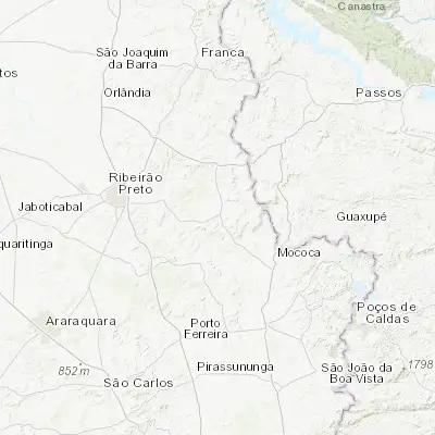 Map showing location of Cajuru (-21.275280, -47.304170)