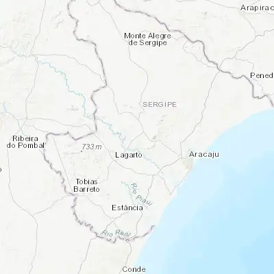 Map showing location of Campo do Brito (-10.733330, -37.493330)