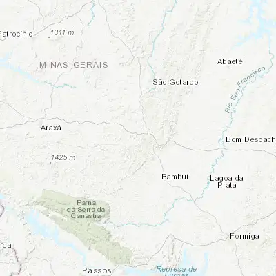 Map showing location of Campos Altos (-19.696110, -46.171390)