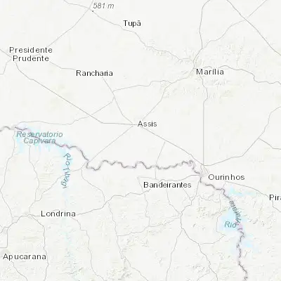 Map showing location of Cândido Mota (-22.746390, -50.386940)