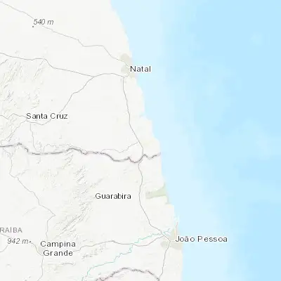Map showing location of Canguaretama (-6.380000, -35.128890)