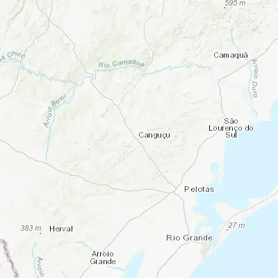 Map showing location of Canguçu (-31.395000, -52.675560)