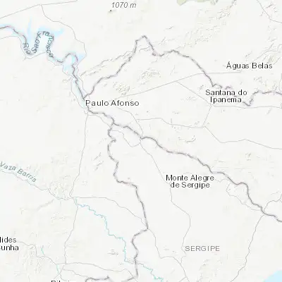 Map showing location of Canindé de São Francisco (-9.660000, -37.789440)