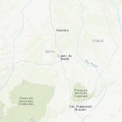 Map showing location of Canto do Buriti (-8.110000, -42.944440)