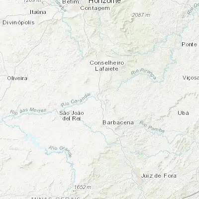 Map showing location of Carandaí (-20.953610, -43.806390)
