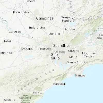 Map showing location of Carapicuíba (-23.522720, -46.835000)