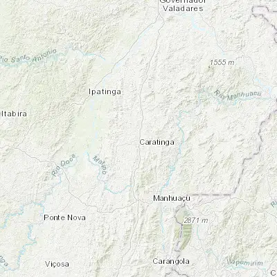 Map showing location of Caratinga (-19.789720, -42.139170)