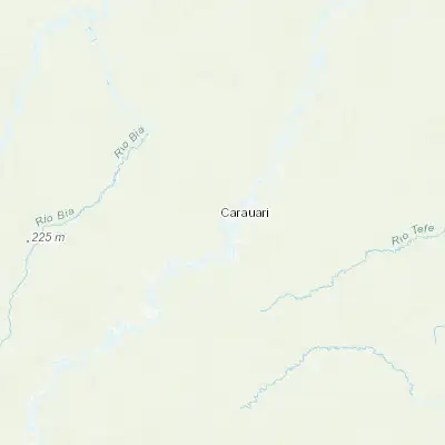 Map showing location of Carauari (-4.882780, -66.895830)