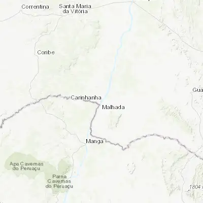 Map showing location of Carinhanha (-14.304720, -43.765000)