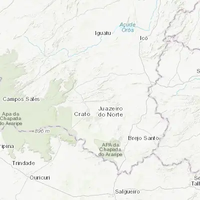 Map showing location of Caririaçu (-7.042220, -39.283610)