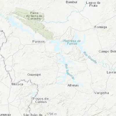 Map showing location of Carmo do Rio Claro (-20.971940, -46.118890)