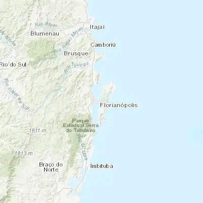Map showing location of Carvoeira (-27.598980, -48.526180)