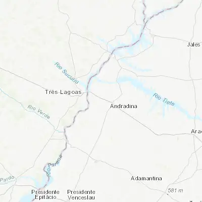 Map showing location of Castilho (-20.872220, -51.487500)