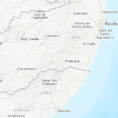 Map showing location of Catende (-8.666670, -35.716670)