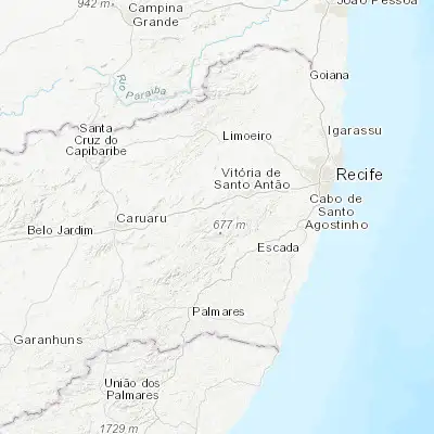 Map showing location of Chã Grande (-8.238330, -35.461670)