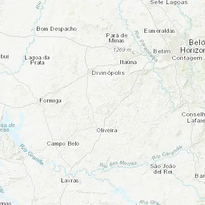 Map showing location of Cláudio (-20.443330, -44.765830)