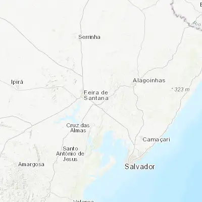 Map showing location of Conceição do Jacuípe (-12.316670, -38.766670)