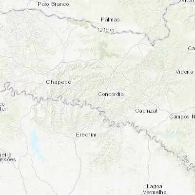 Map showing location of Concórdia (-27.234170, -52.027780)