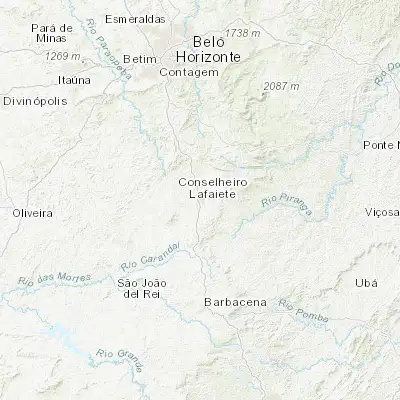 Map showing location of Conselheiro Lafaiete (-20.660280, -43.786110)