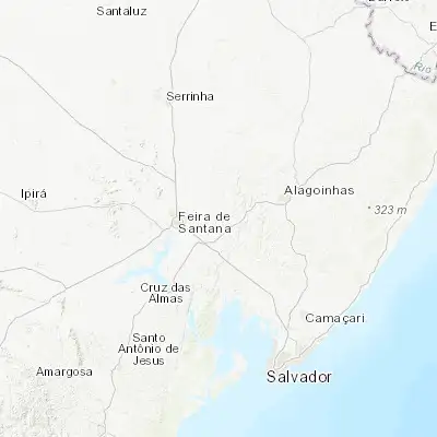 Map showing location of Coração de Maria (-12.233330, -38.750000)