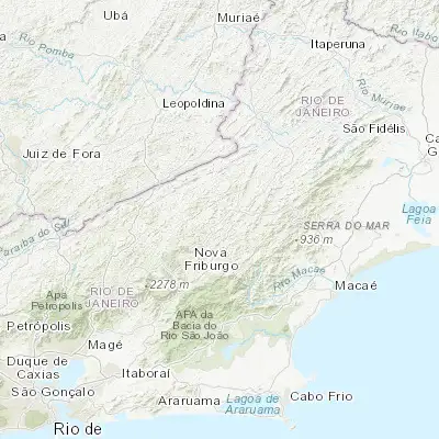Map showing location of Cordeiro (-22.028610, -42.360830)