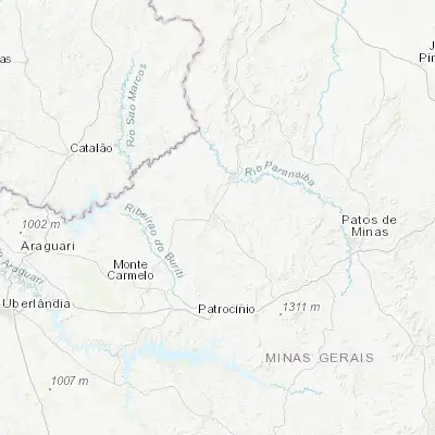 Map showing location of Coromandel (-18.473330, -47.200280)