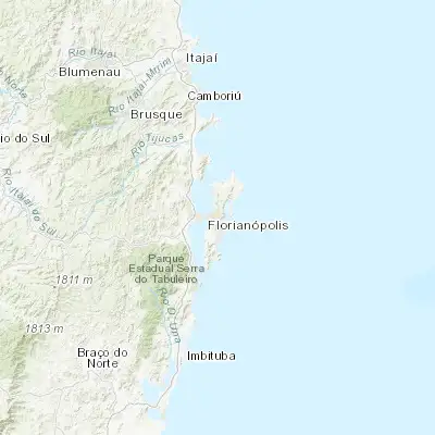 Map showing location of Corrego Grande (-27.601410, -48.505930)