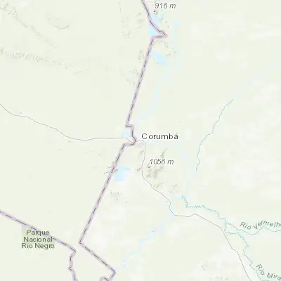 Map showing location of Corumbá (-19.009170, -57.653330)