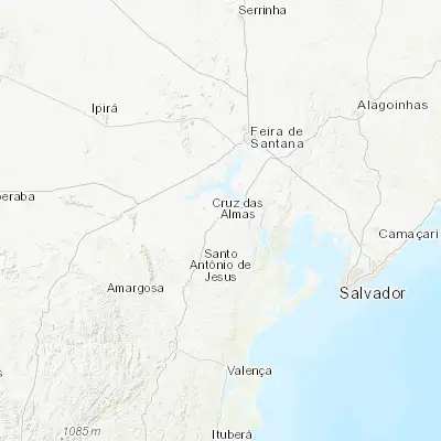 Map showing location of Cruz das Almas (-12.670000, -39.101940)