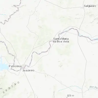 Map showing location of Curaçá (-8.990280, -39.909440)