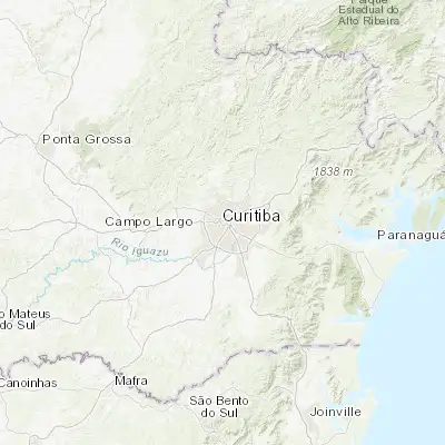 Map showing location of Curitiba (-25.427780, -49.273060)