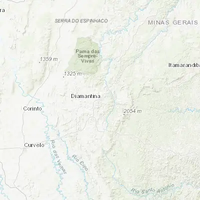 Map showing location of Diamantina (-18.246920, -43.603450)