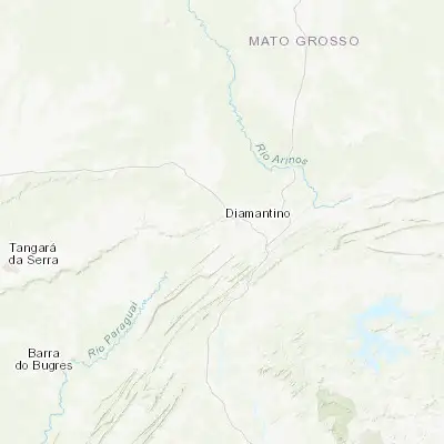 Map showing location of Diamantino (-14.408610, -56.446110)